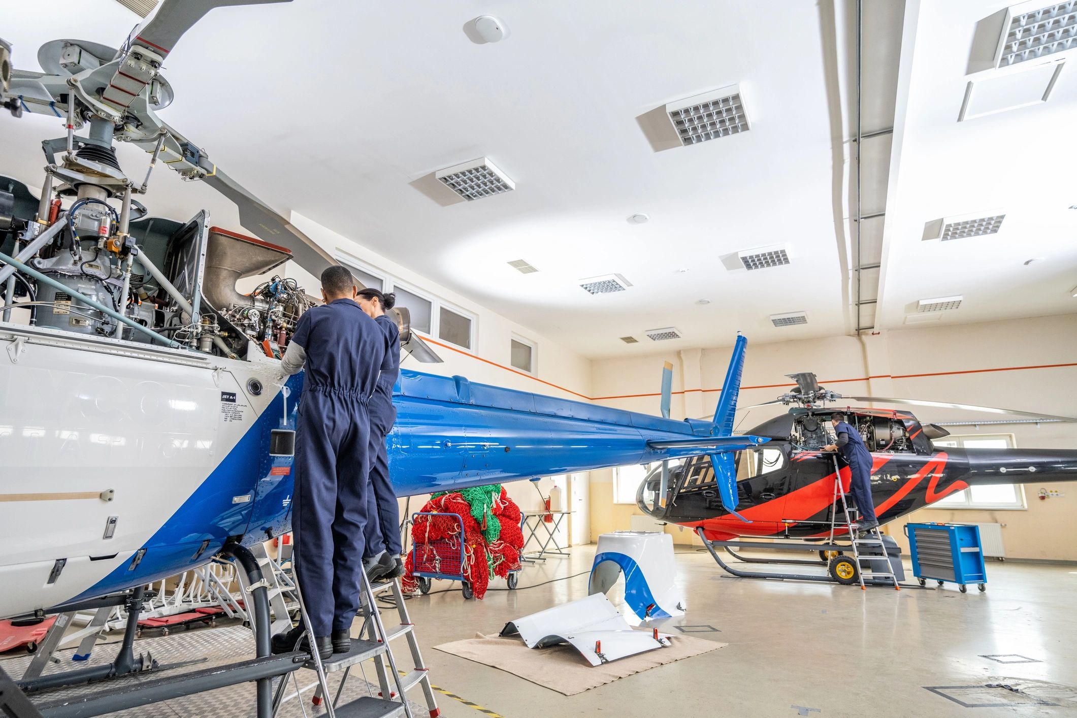Engineering team working together in an industrial setting
