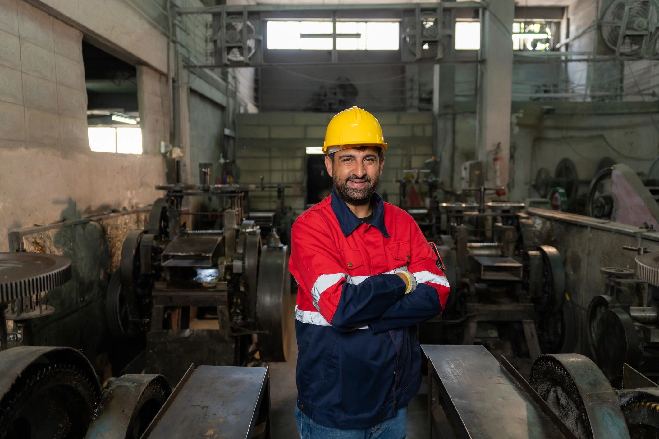 Industrial plant technician ready to assist